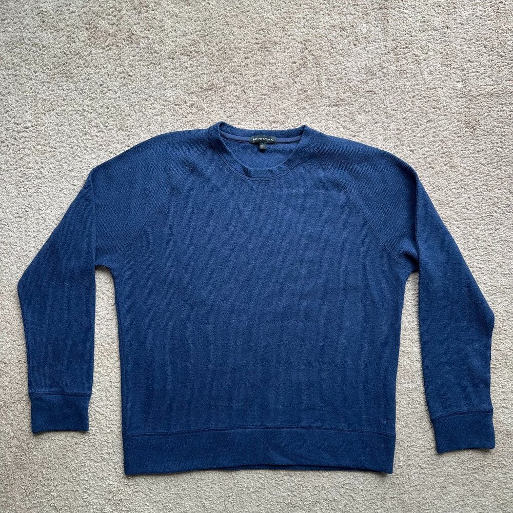 Banana Republic Shirt Mens Large Crewneck Long Sleeve Pullover Navy Blue